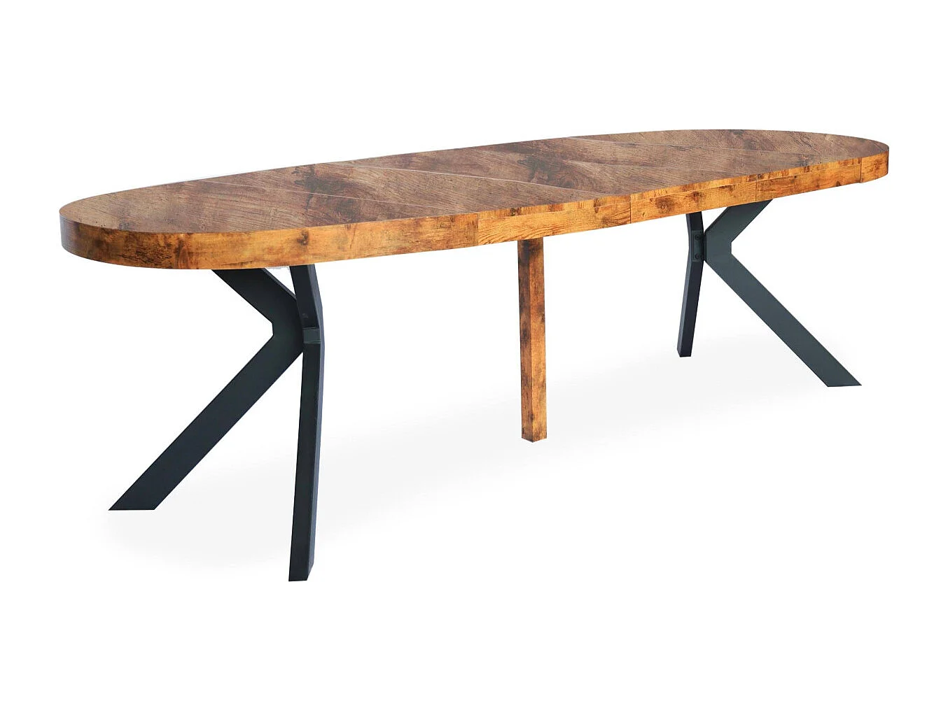 Table Ronde Extensible "Zefane" 110-260cm Noir & Noyer