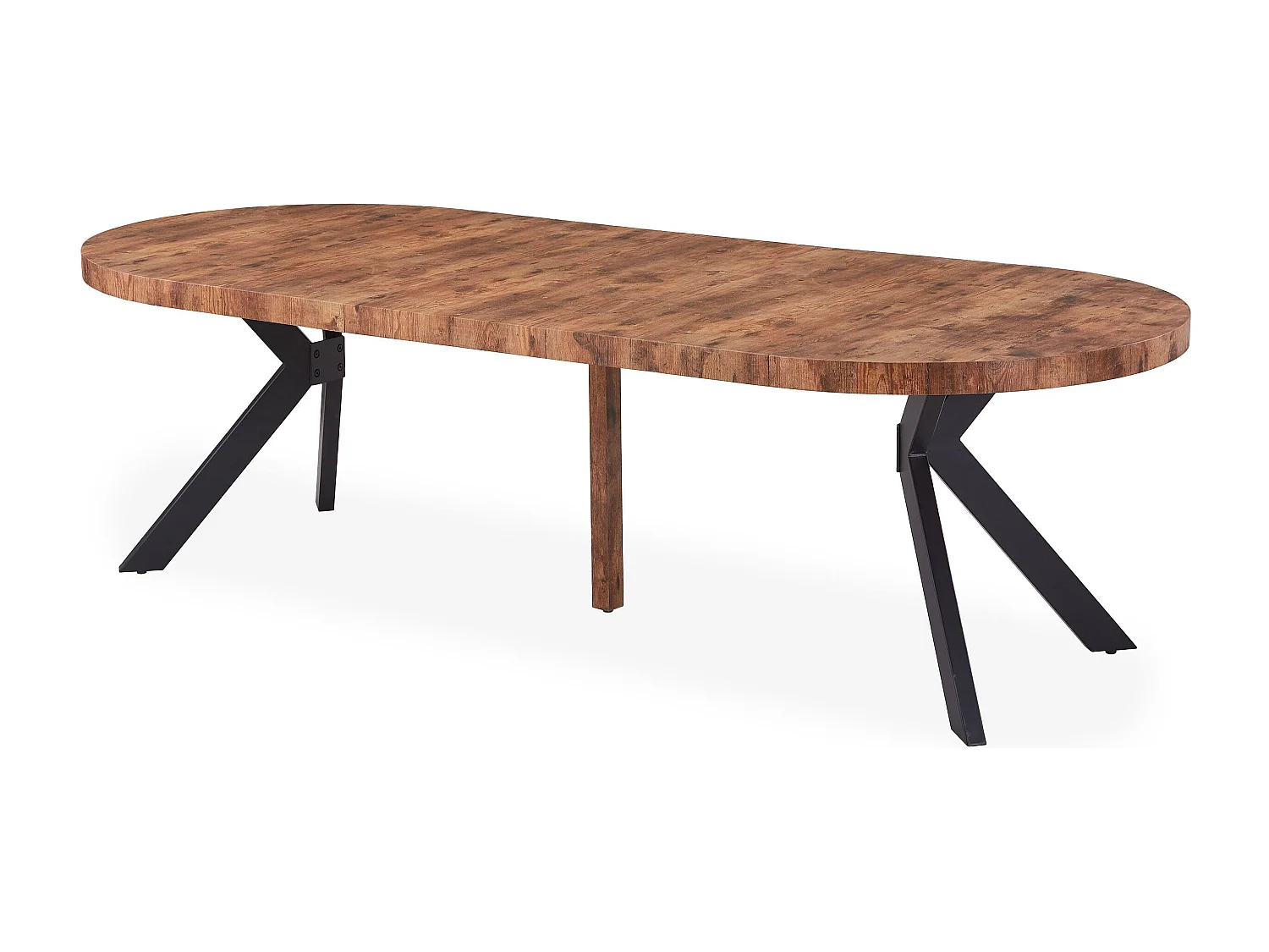 Table Ronde Extensible "Zefane" 110-260cm Noir & Noyer