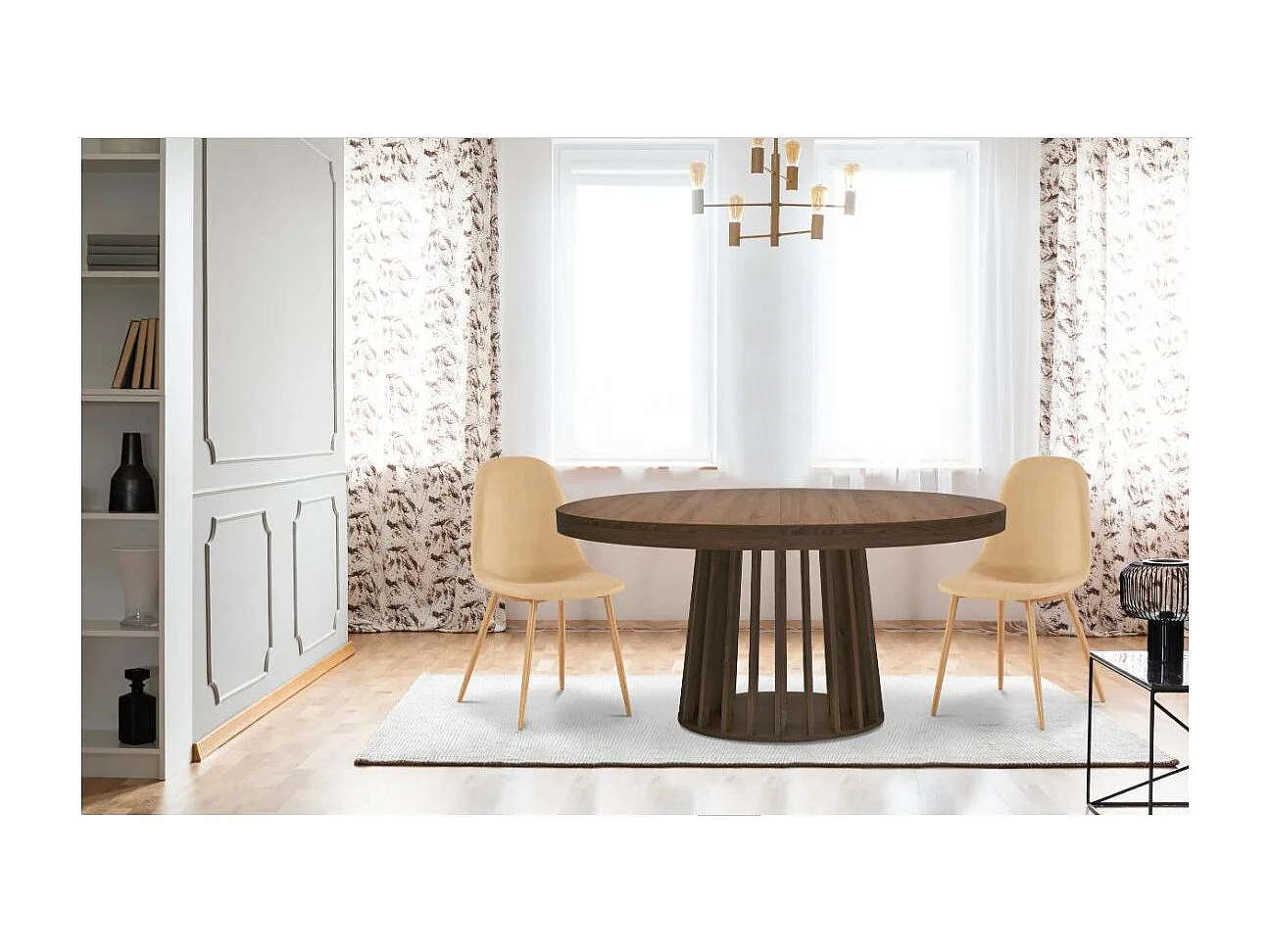 Table de Repas Extensible "Laize" 150-300cm Noisette