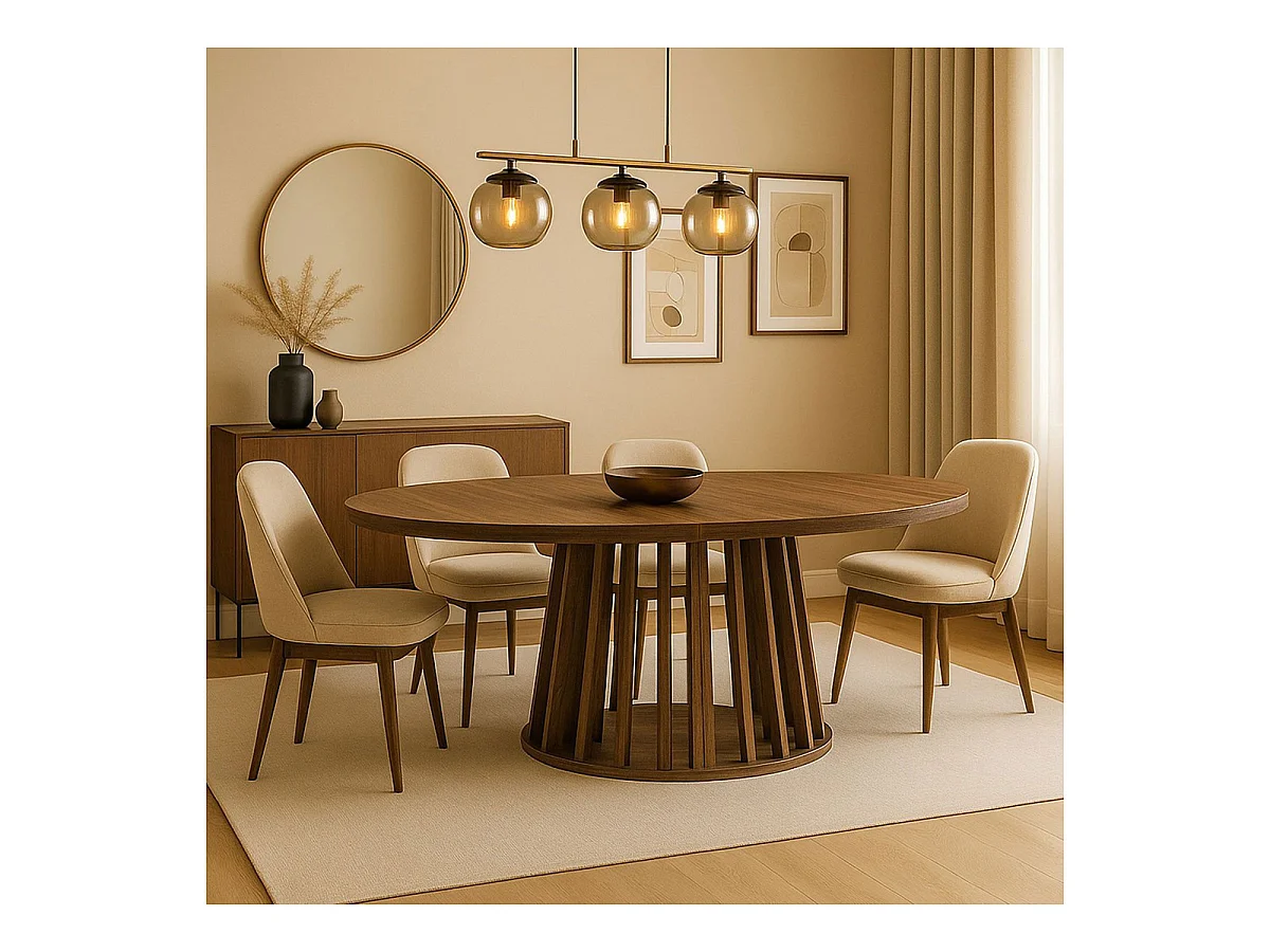 Table de Repas Extensible "Laize" 150-300cm Noisette