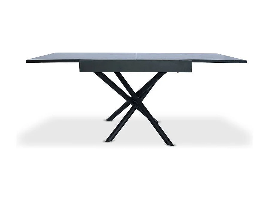 Table à Manger Extensible "Freida" 90-180cm Noir Mat