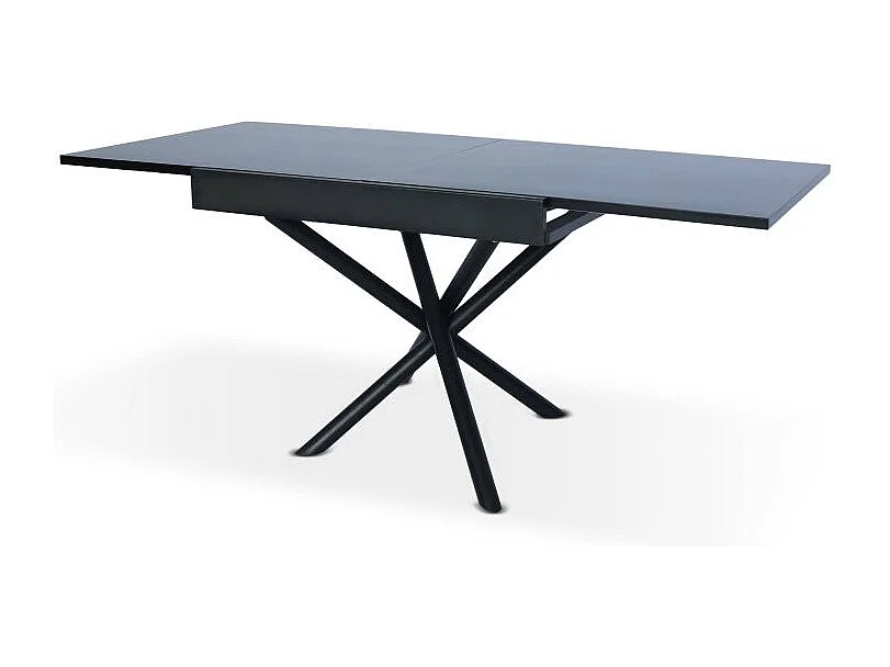 Table à Manger Extensible "Freida" 90-180cm Noir Mat