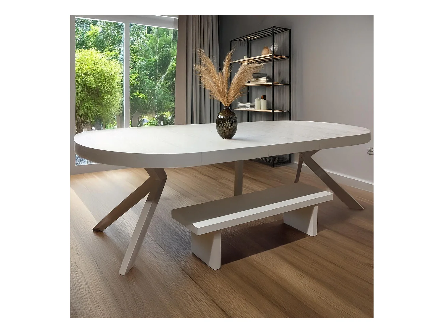 Table Ronde Extensible "Zefane" 110-260cm Blanc