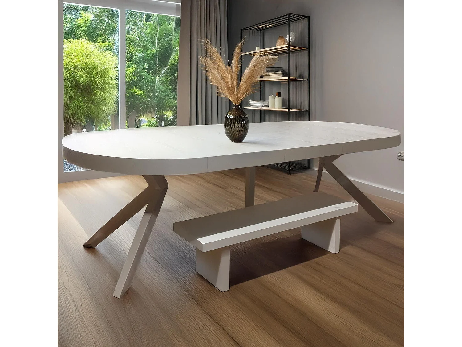 Table Ronde Extensible "Zefane" 110-260cm Blanc