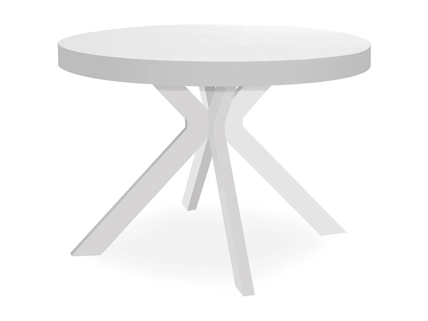 Table Ronde Extensible "Zefane" 110-260cm Blanc