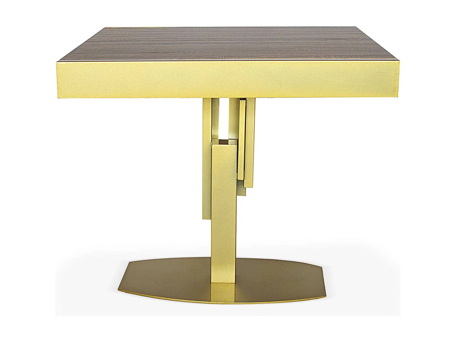 Table à Manger Extensible "Régina" 90-180cm Or & Marron