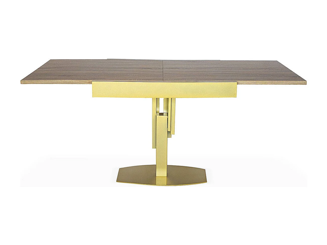Table à Manger Extensible "Régina" 90-180cm Or & Marron