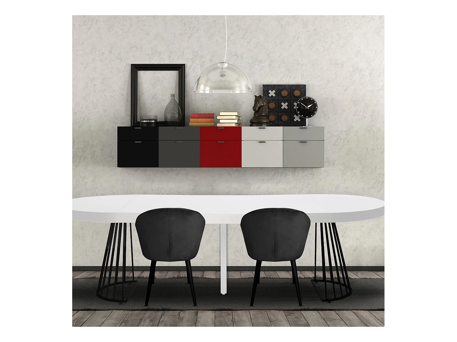Table de Repas Extensible "Virginia" 110-260cm Blanc