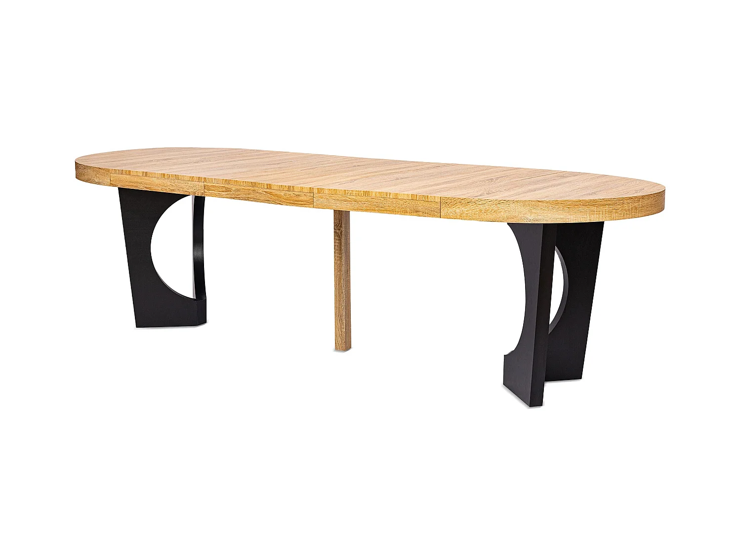 Table de Repas Extensible "Kapy" 110-260cm Chêne & Noir