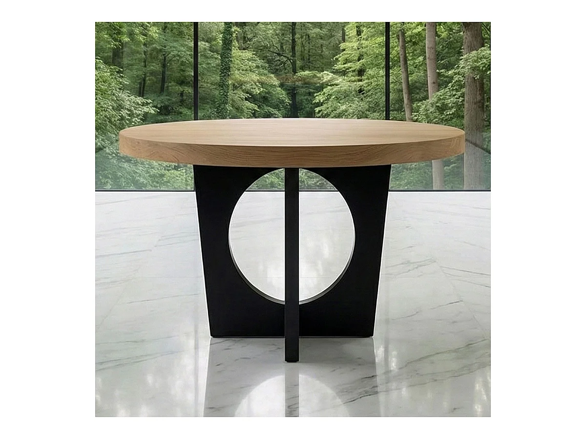 Table de Repas Extensible "Kapy" 110-260cm Chêne & Noir