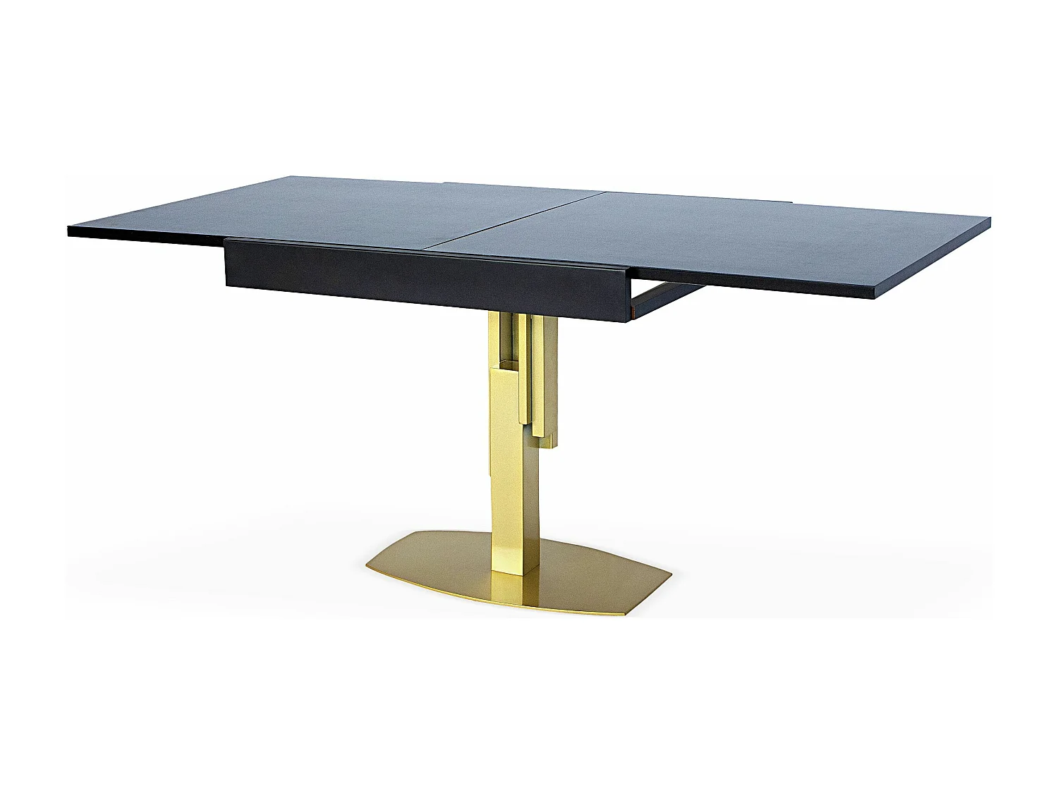 Table à Manger Extensible "Régina" 90-180cm Or & Noir