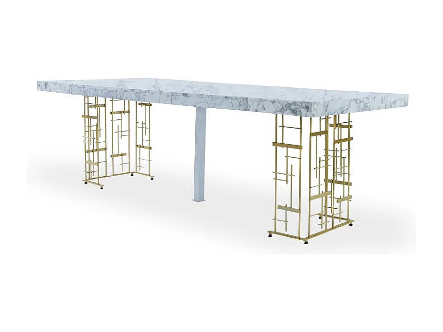 Table à Manger Extensible "Marsha" 90-240cm Blanc