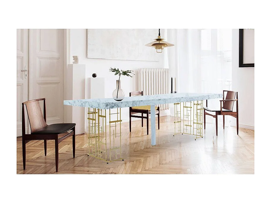 Table à Manger Extensible "Marsha" 90-240cm Blanc