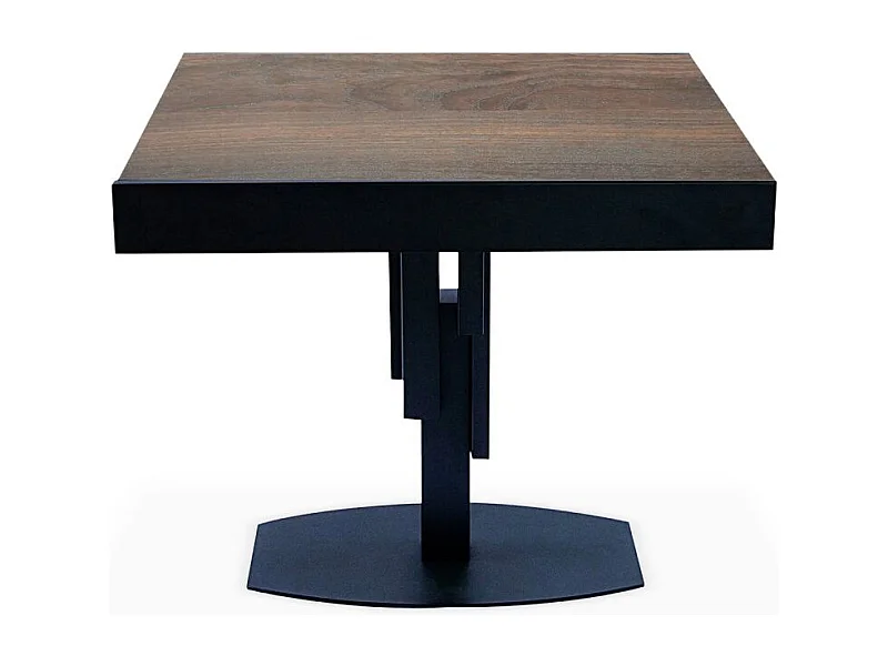 Table à Manger Extensible "Régina" 90-180cm Noir & Marron