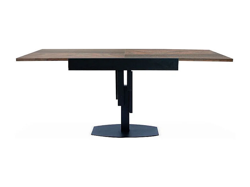 Table à Manger Extensible "Régina" 90-180cm Noir & Marron