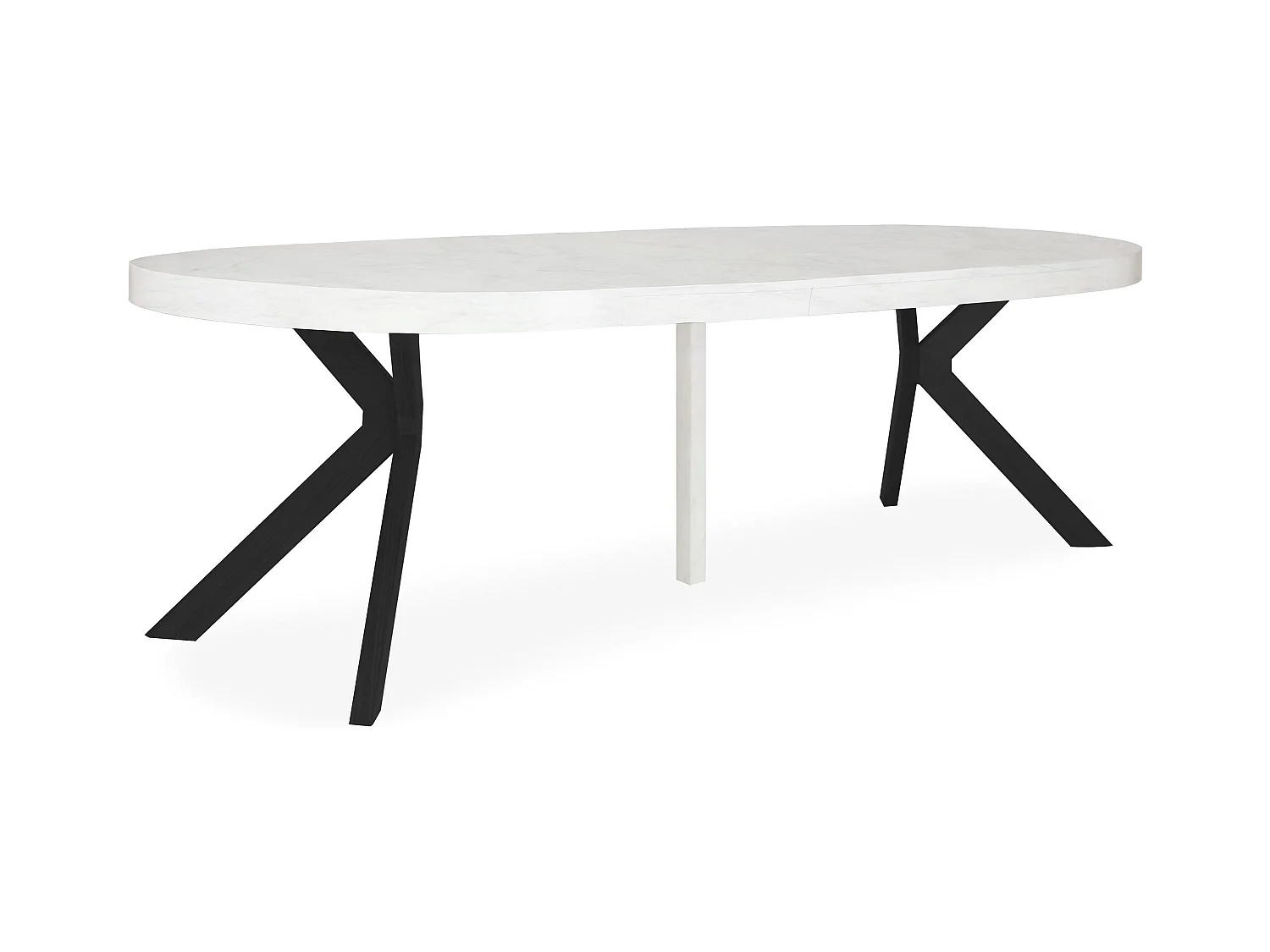 Tavolo rotondo allungabile Myriade Nero ed Effetto Marmo