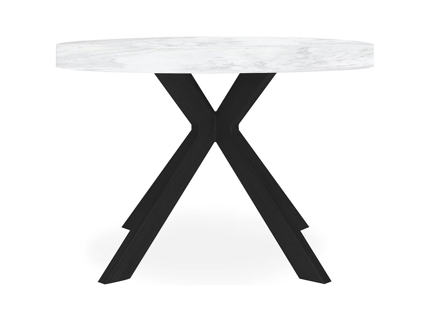 Tavolo rotondo allungabile Myriade Nero ed Effetto Marmo