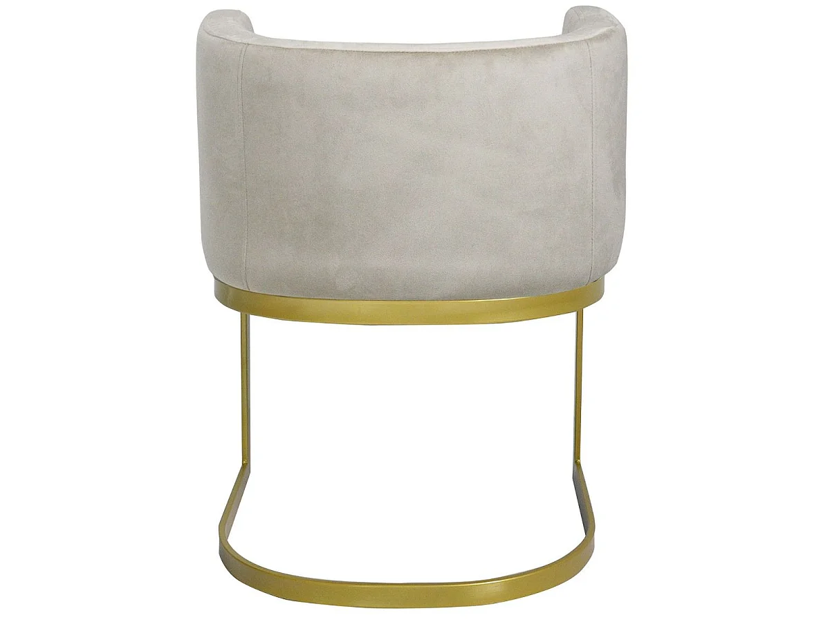Chaise Design en Velours "Noemy" 75cm Taupe & Or
