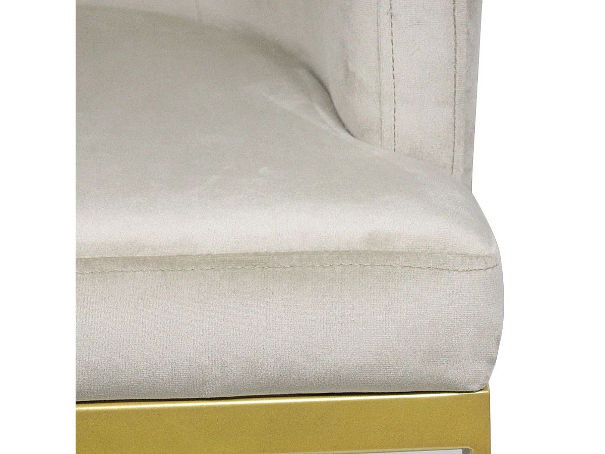 Chaise Design en Velours "Noemy" 75cm Taupe & Or