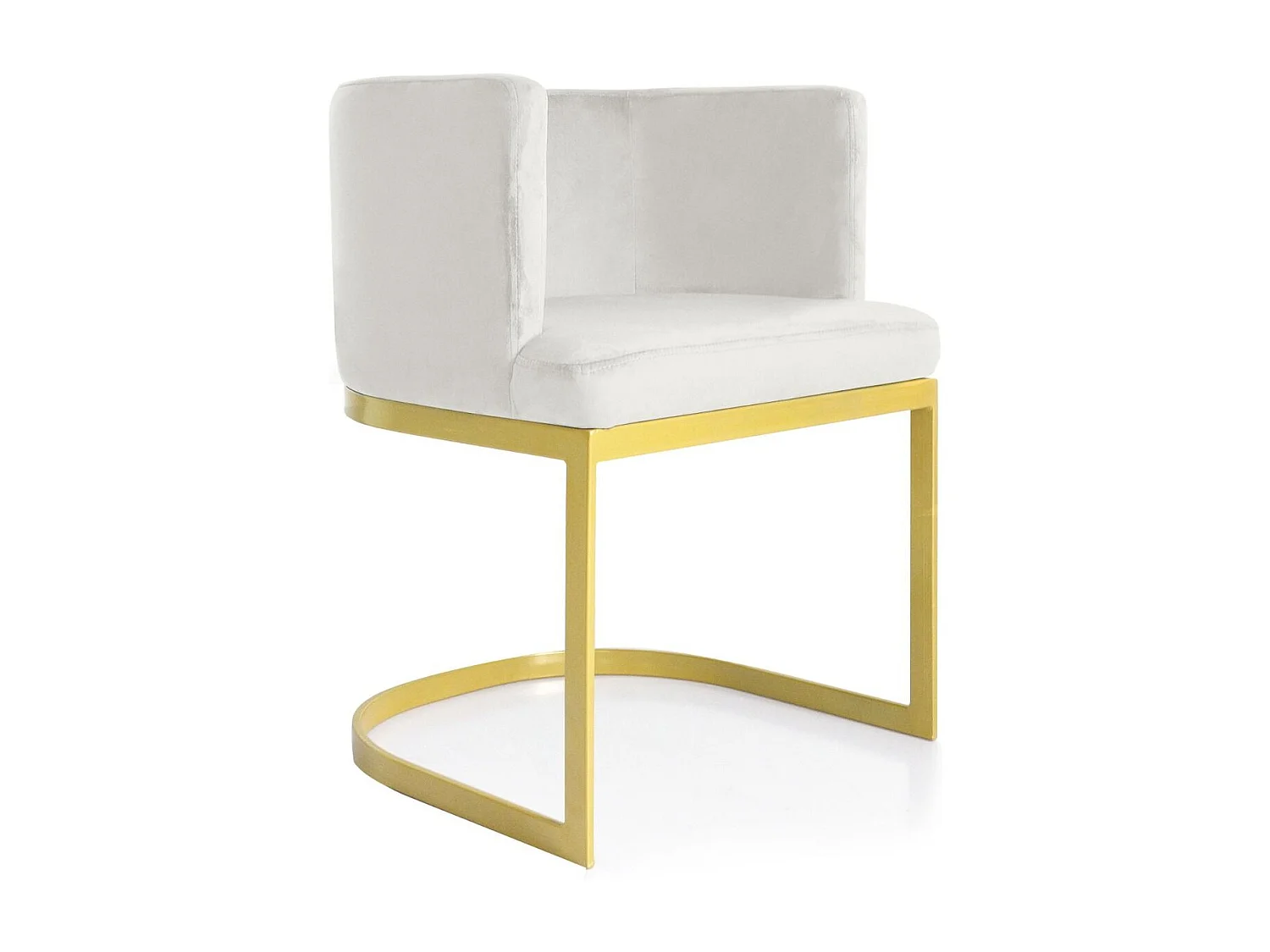 Chaise Design en Velours "Noemy" 75cm Blanc