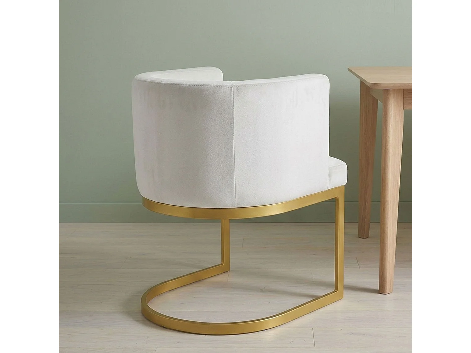 Chaise Design en Velours "Noemy" 75cm Blanc