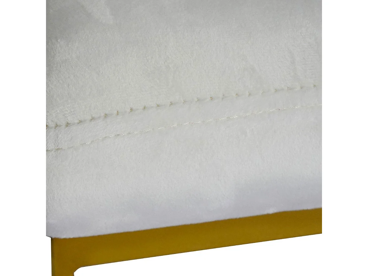 Chaise Design en Velours "Noemy" 75cm Blanc & Or