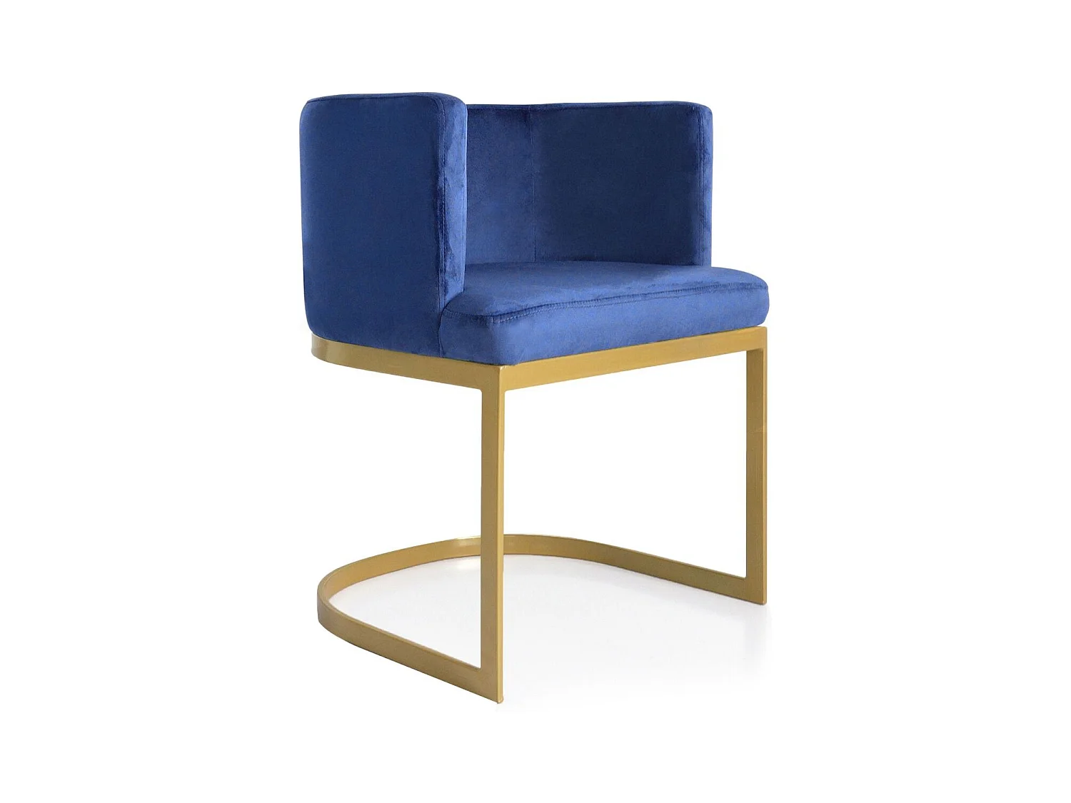 Chaise Design en Velours "Noemy" 75cm Bleu