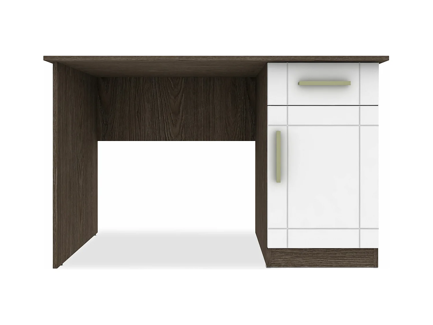 Bureau 1 Tiroir "Tenya" 120cm Chêne Foncé & Blanc