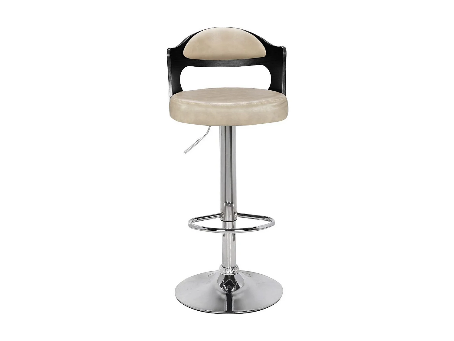 Lot de 2 chaises de bar Ruben Bois Noir & Simili Crème