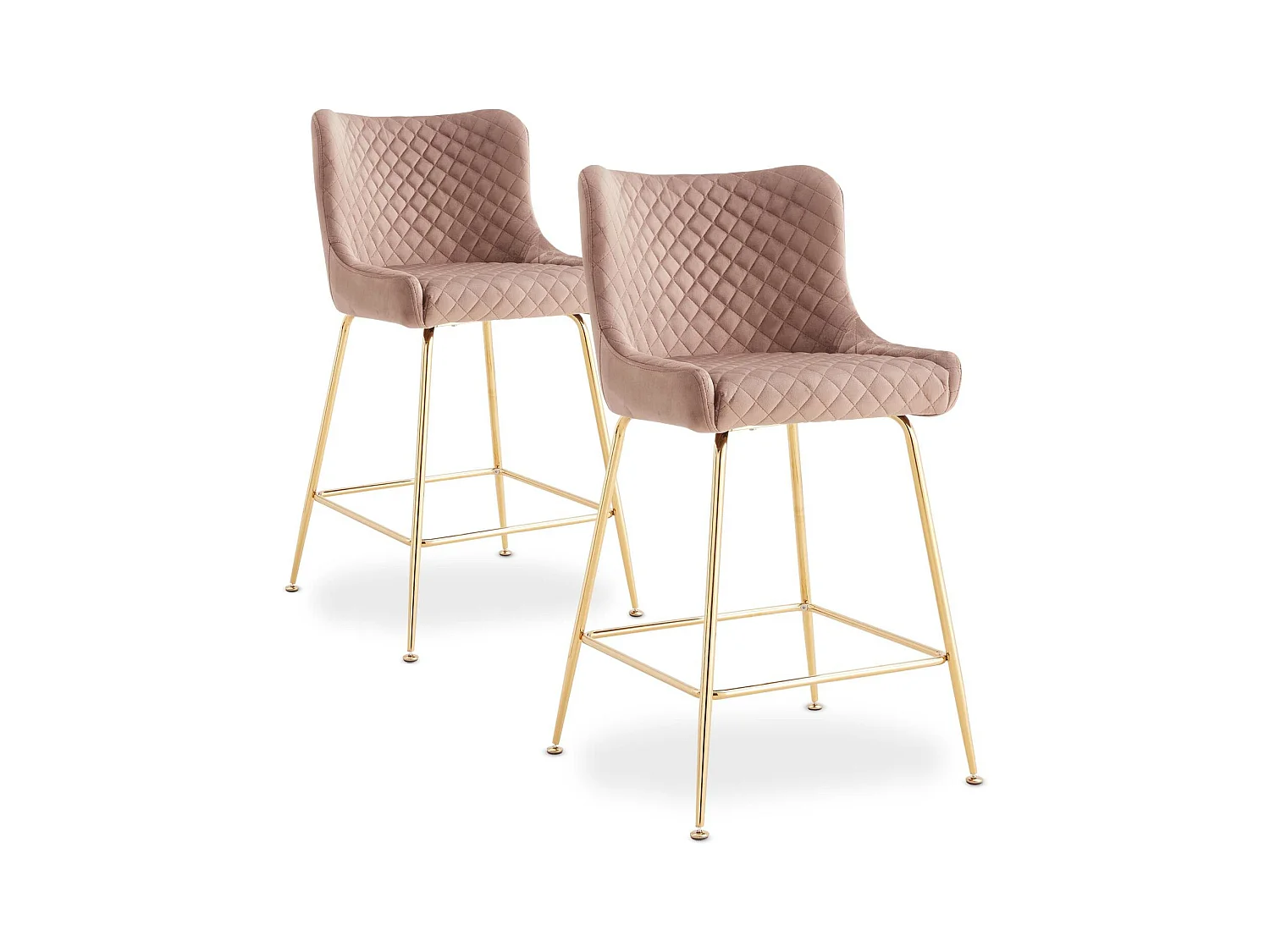 Lot de 2 Chaises de Bar Design "Amyra" 91cm Taupe
