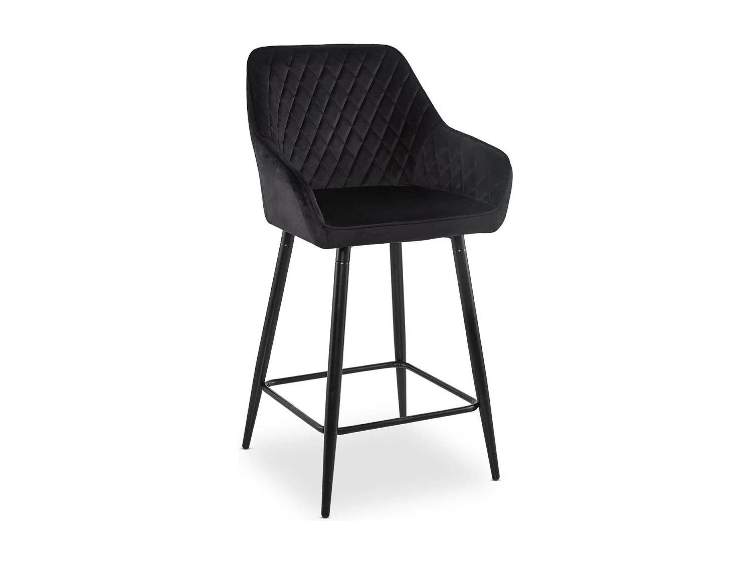 Lot de 2 Chaises de Bar Velours "Onika" 105cm Noir