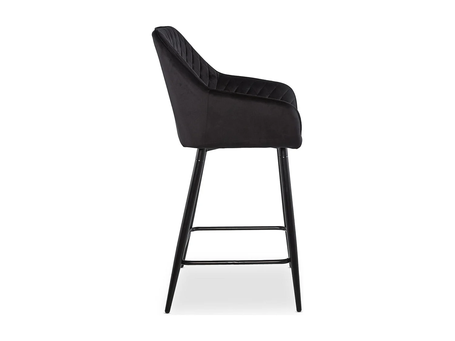 Lot de 2 Chaises de Bar Velours "Onika" 105cm Noir