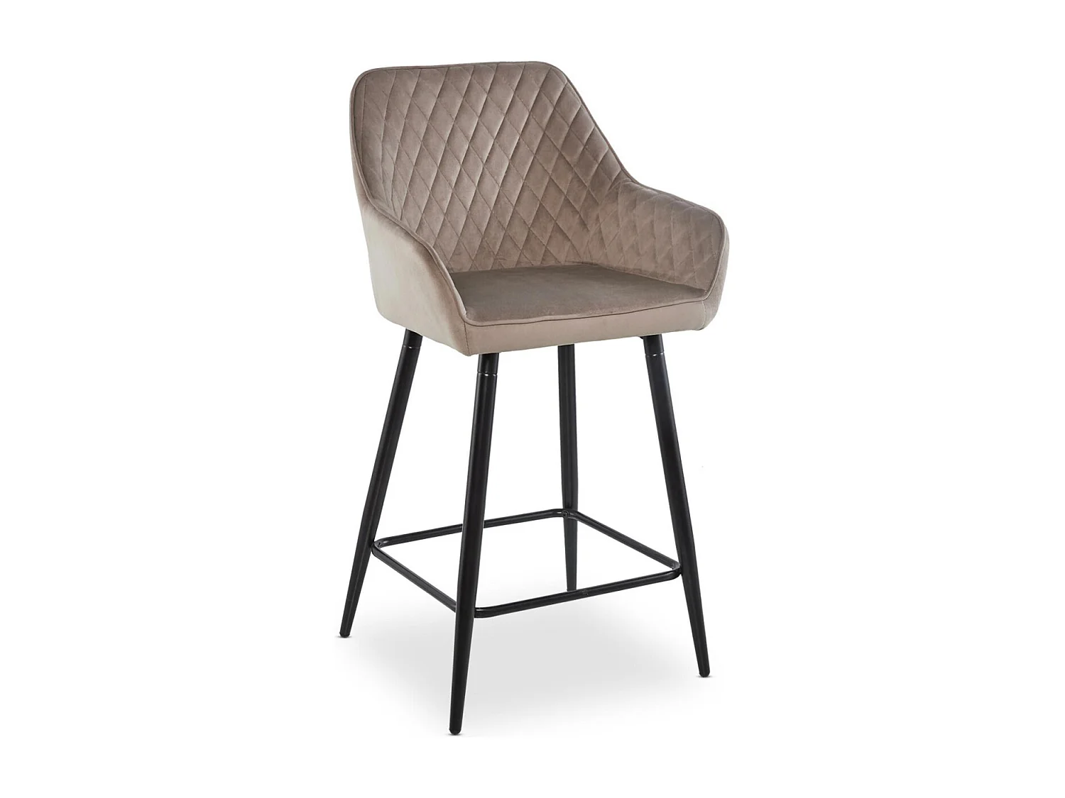 Lot de 2 Chaises de Bar Velours "Onika" 105cm Taupe