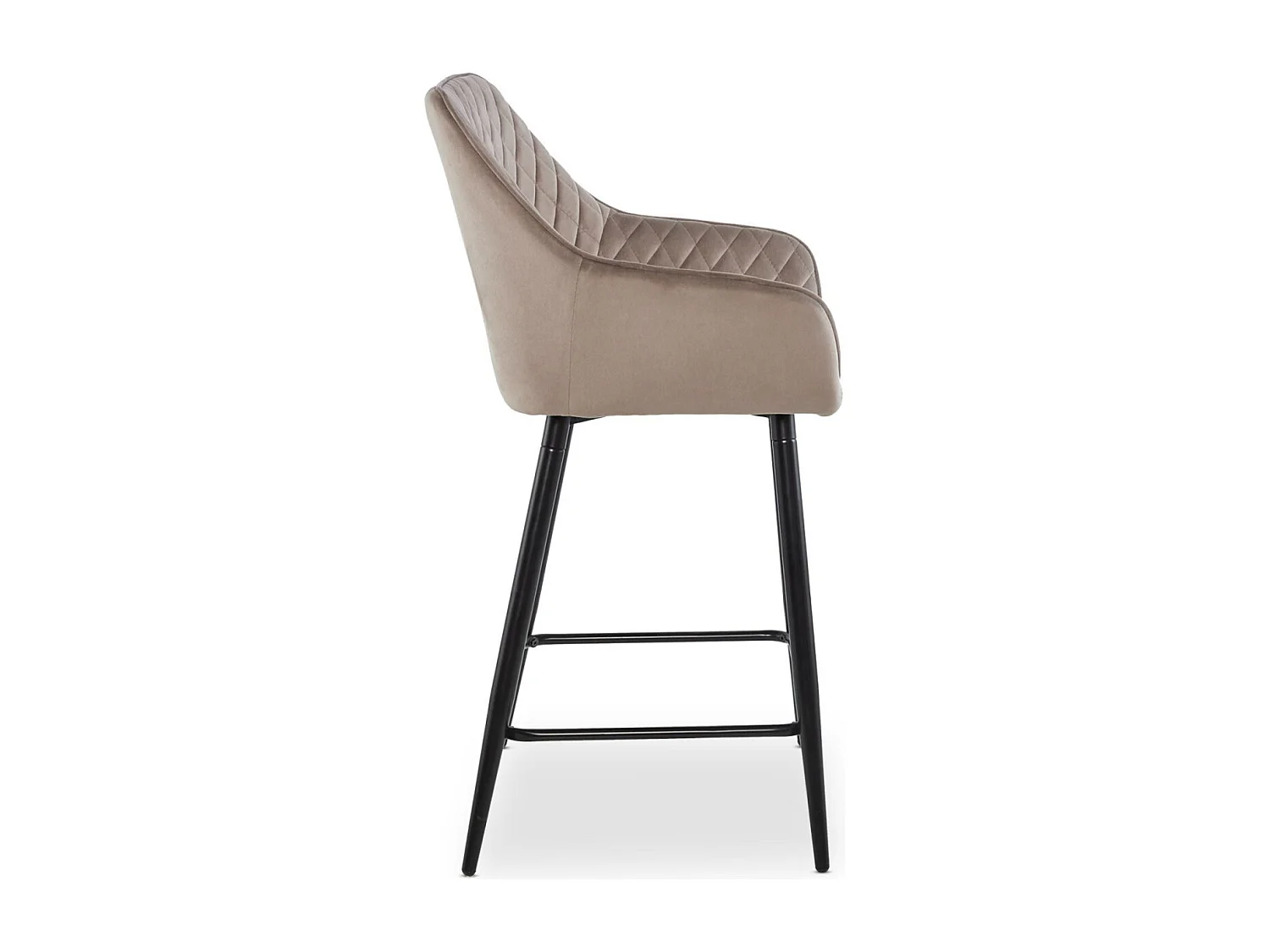 Lot de 2 Chaises de Bar Velours "Onika" 105cm Taupe