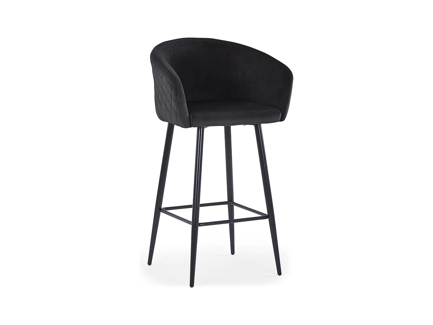 Chaise de Bar en Velours "Kandi" 106cm Noir