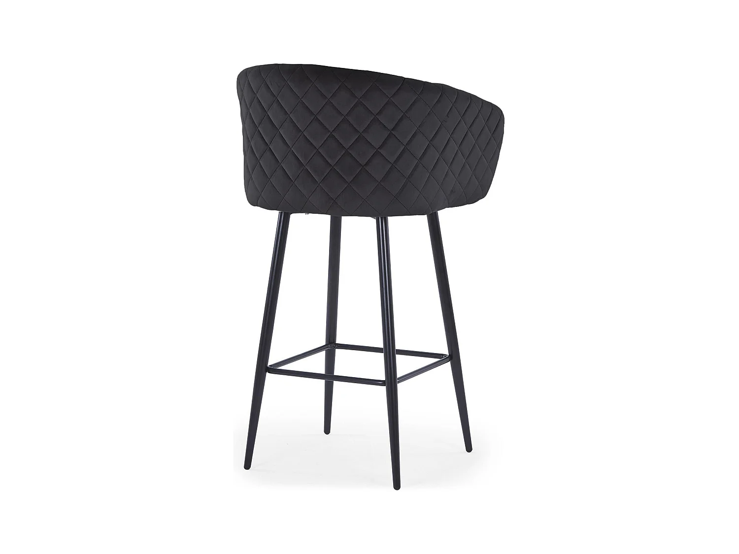 Chaise de Bar en Velours "Kandi" 106cm Noir