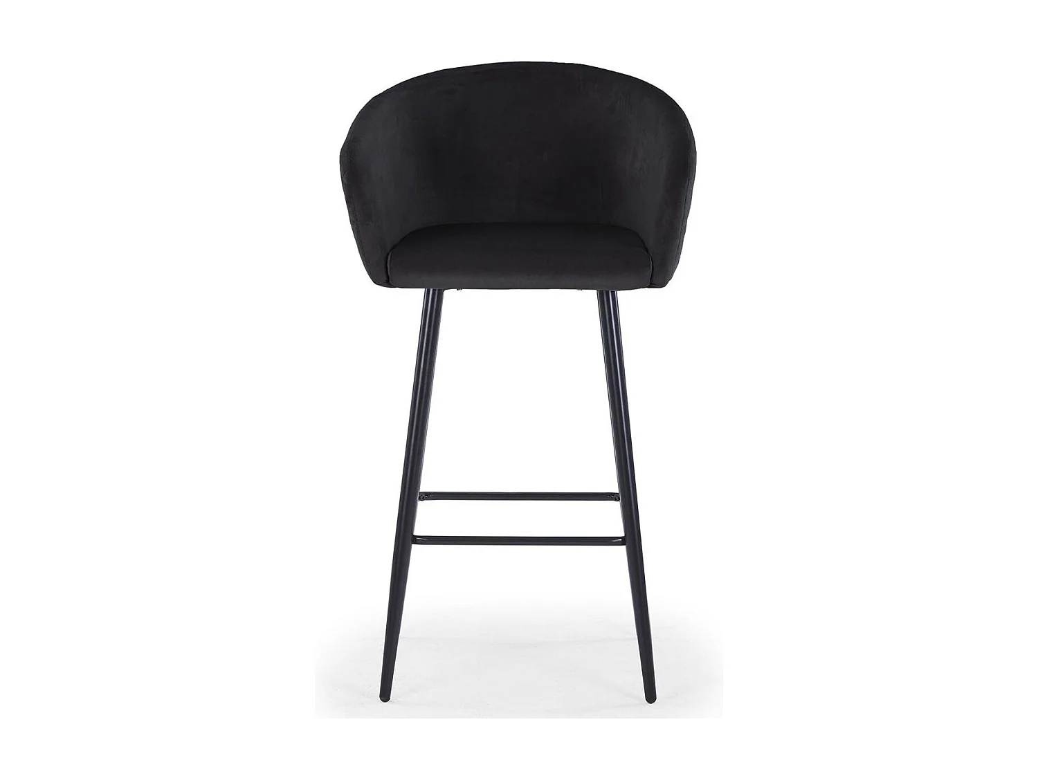 Chaise de Bar en Velours "Kandi" 106cm Noir