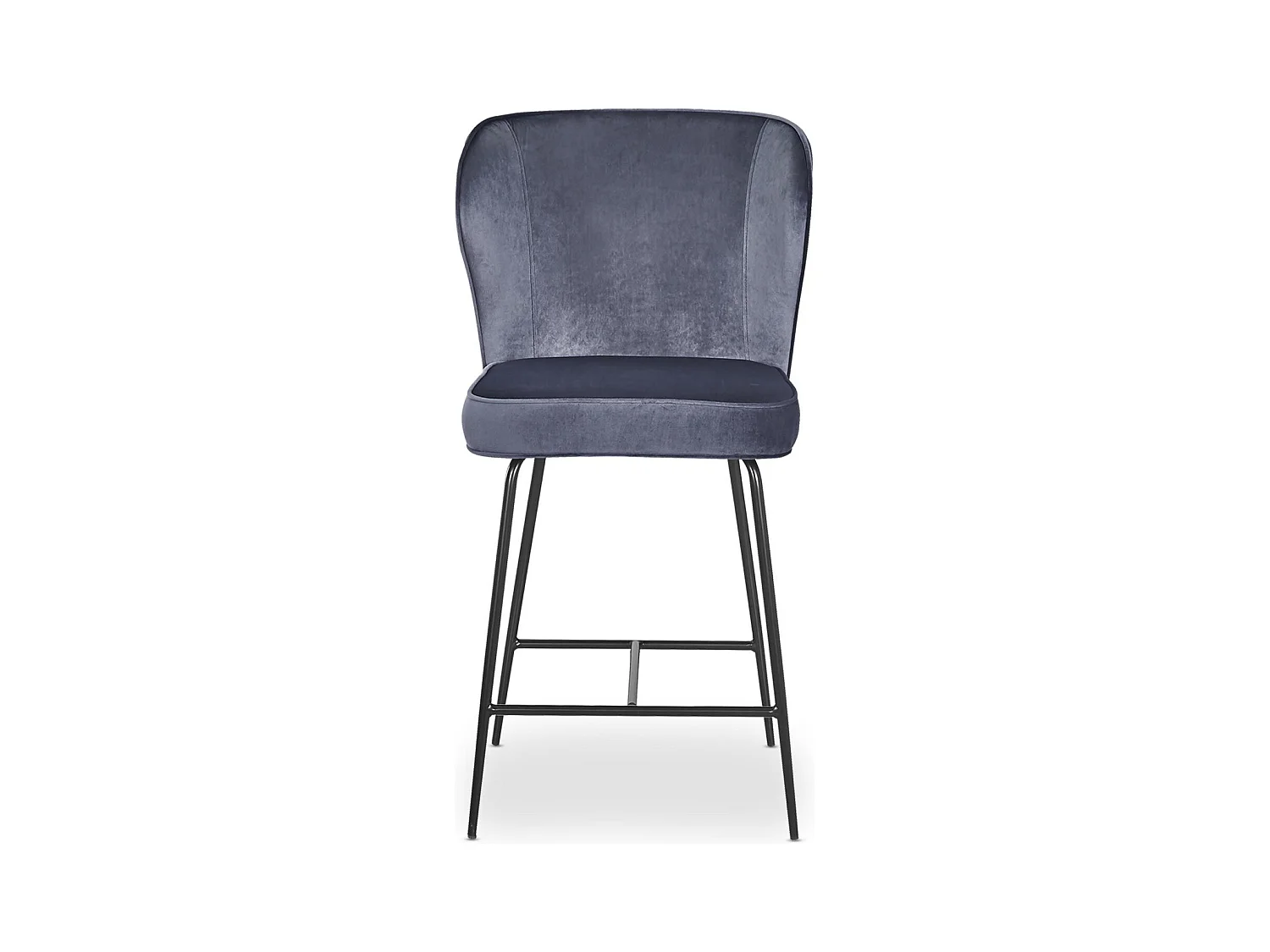 Barhocker aus Samt Design "Elsa" Grau Modern und Bequem