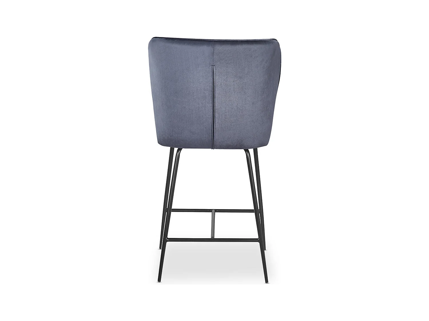 Barhocker aus Samt Design "Elsa" Grau Modern und Bequem