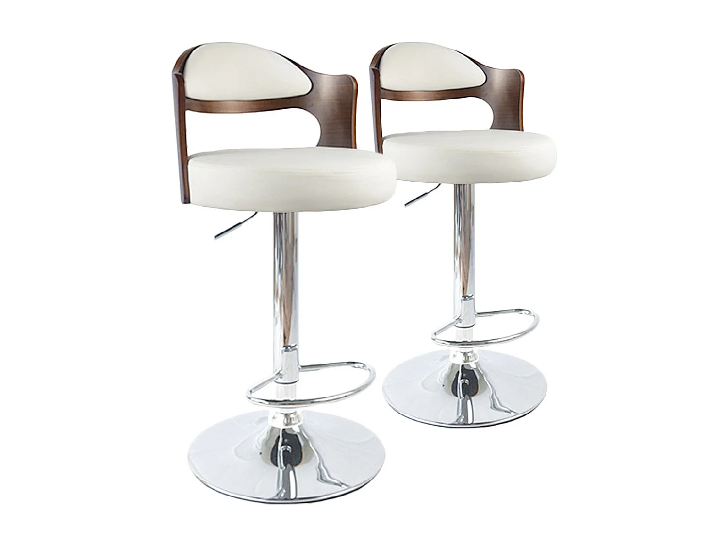 Lot de 2 chaises de bar Ruben Bois Noisette & Blanc