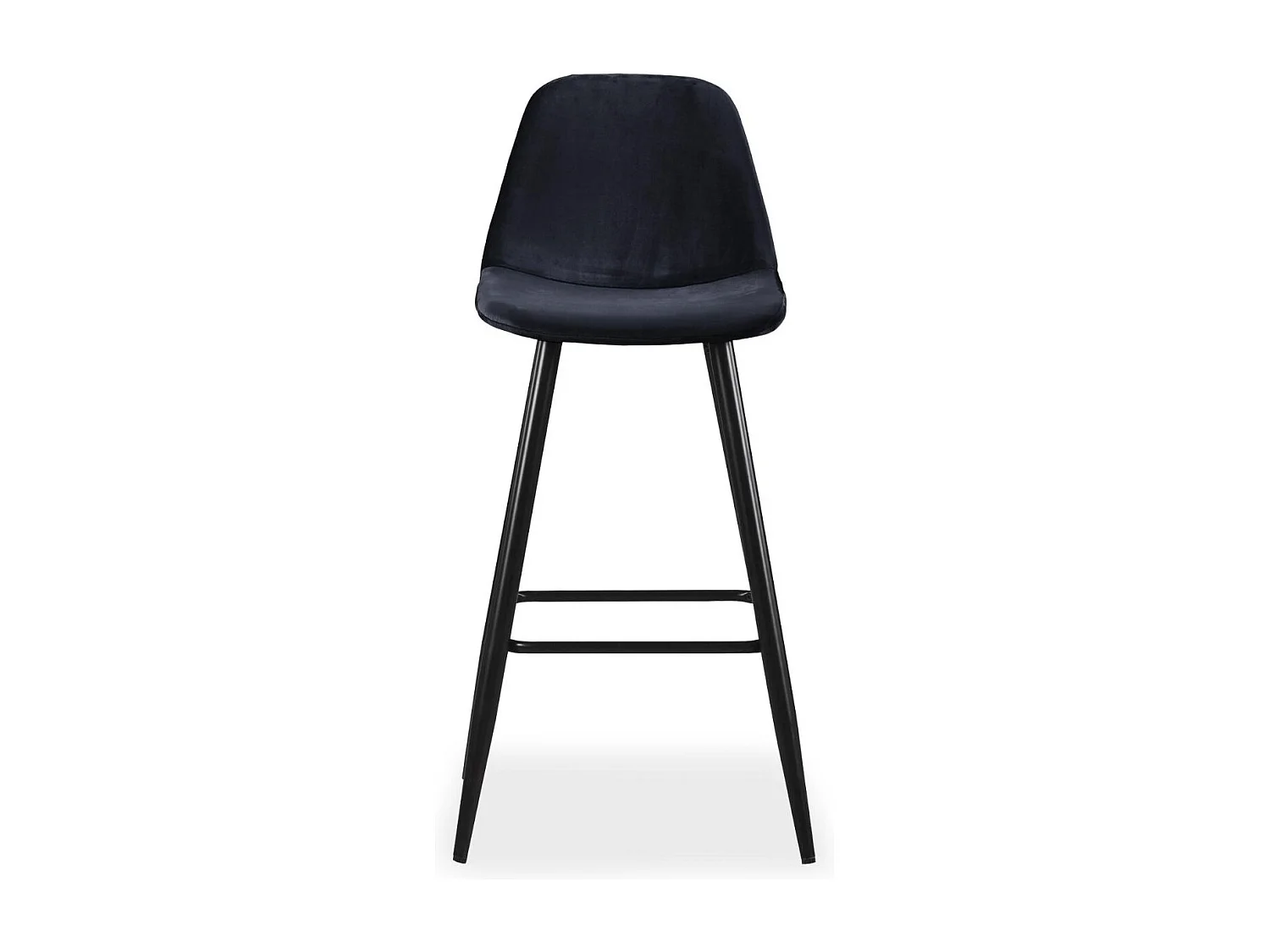 Lot de 4 chaises de bar Jody Velours Noir