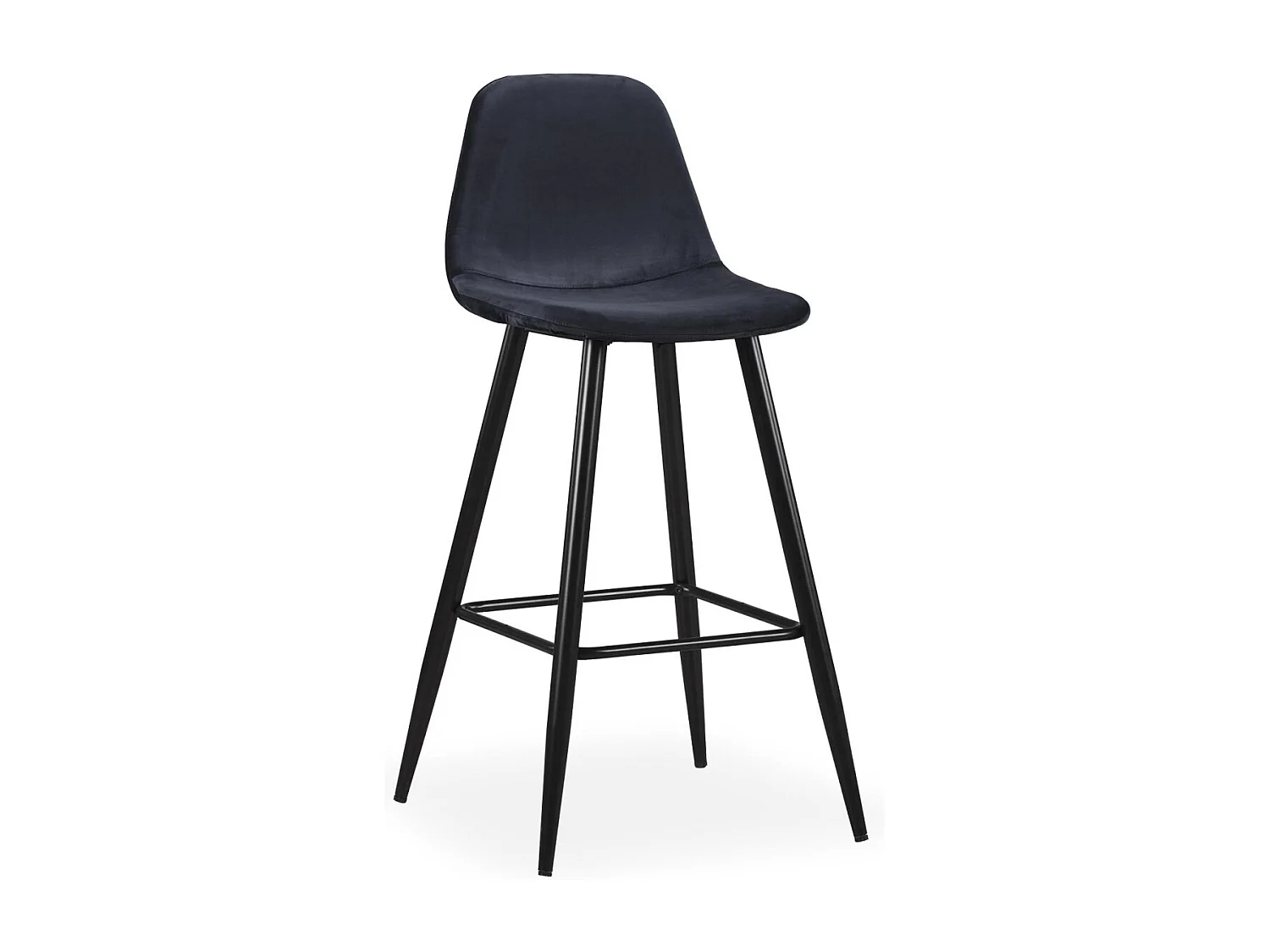 Lot de 4 chaises de bar Jody Velours Noir