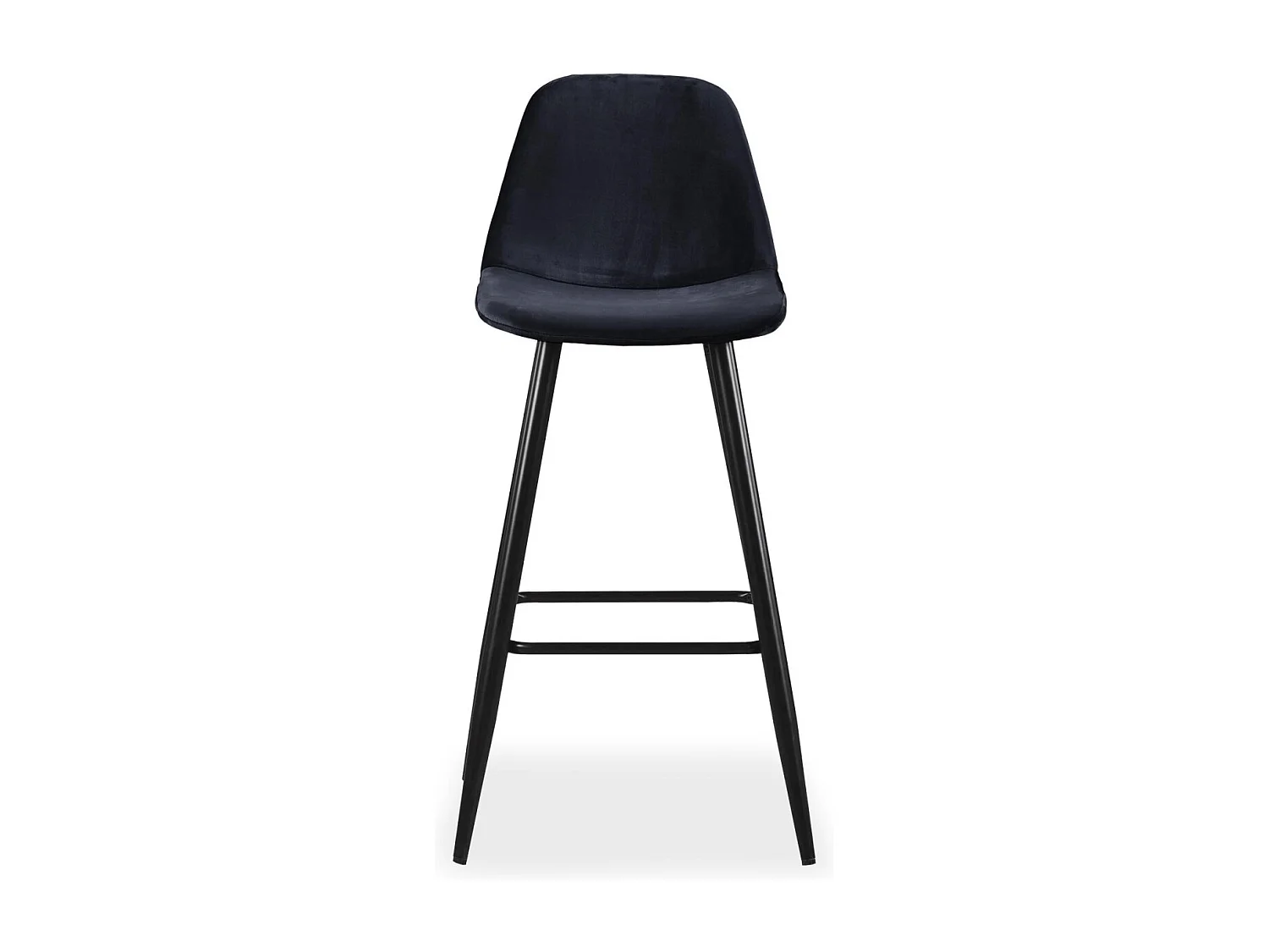 Lot de 4 chaises de bar Jody Velours Noir
