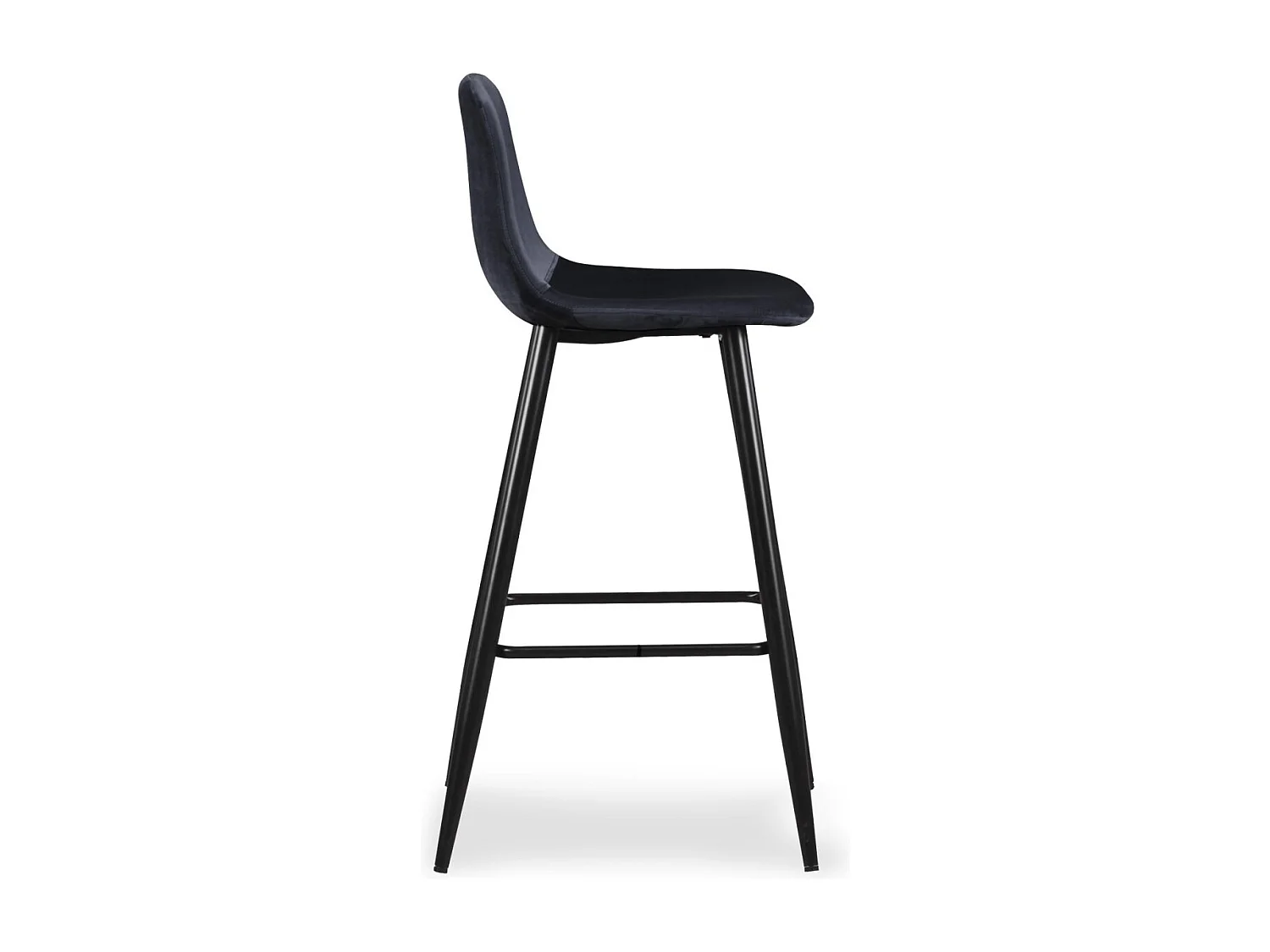 Lot de 4 chaises de bar Jody Velours Noir
