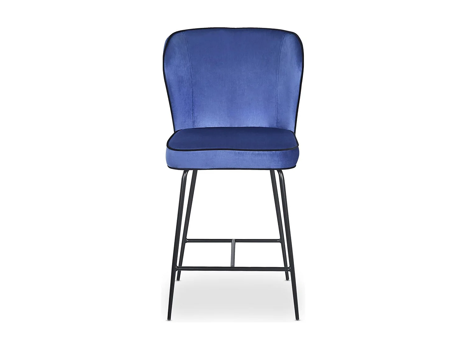 Chaise de Bar Velours Design "Elsa" 100cm Bleu