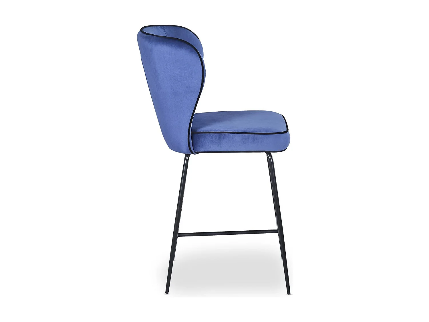 Chaise de Bar Velours Design "Elsa" 100cm Bleu