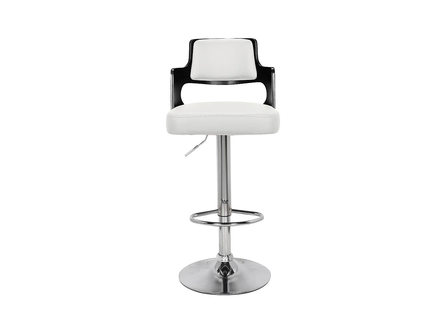 Lot de 2 chaises de bar Russel Bois Noir & Simili Blanc