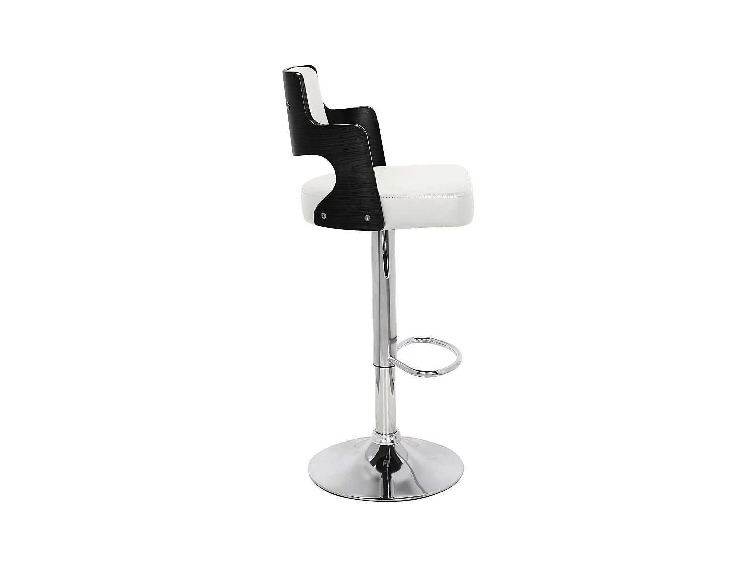 Lot de 2 chaises de bar Russel Bois Noir & Simili Blanc