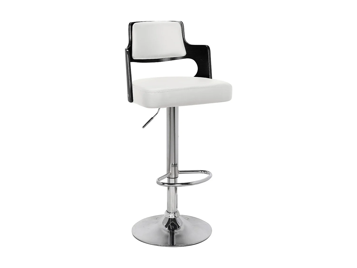 Lot de 2 Chaises de Bar "Paddington" 90-110cm Noir & Blanc