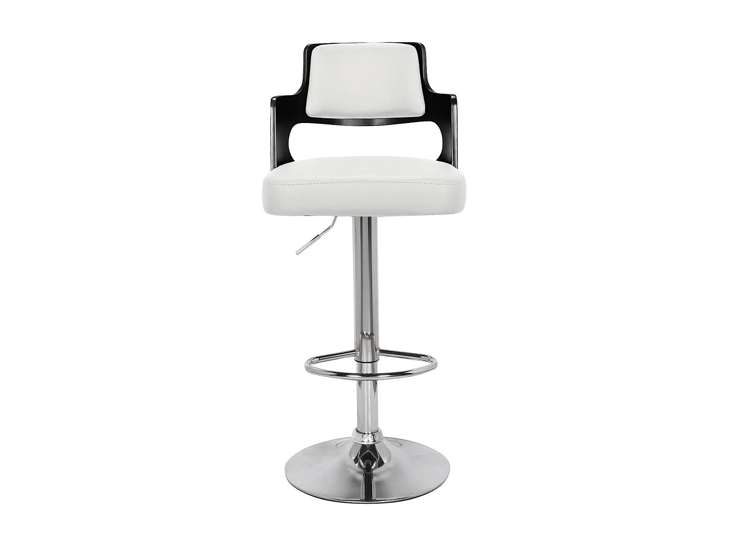 Lot de 2 chaises de bar Russel Bois Noir & Simili Blanc